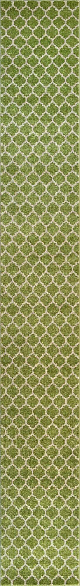 Light Green 2' 7 x 19' 8 Trellis Runner Area Rug