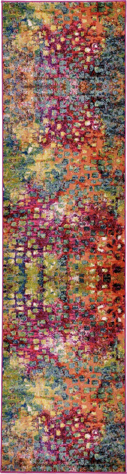 Multicolor 2' 7 x 10' Jardin Runner Area Rug 100% Polypropylene With Cotton Backing Colorful & Vivid Modern Carpet for Home Decor for Sale at Rug Engine