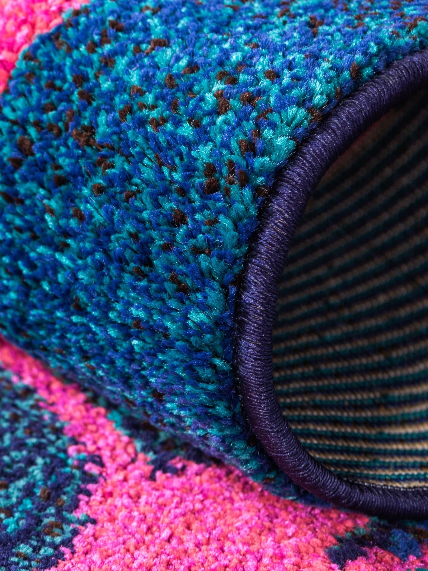Blue 6' 1 x 6' 1 Estrella Round Area Rug 100% Polypropylene Non-Shedding Stain Resistant Carpet Colorful Modern Abstract Design Easy Clean for Home Decor for Sale at Rug Engine