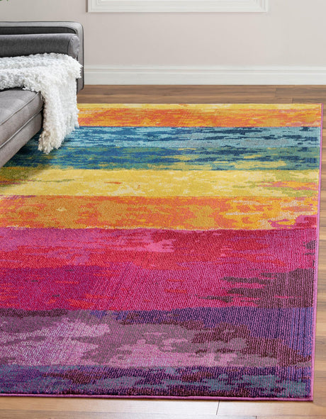 Multicolor 10' 6 x 16' 5 Estrella Rectangle Area Rug 100% Polypropylene Non-Shedding Stain Resistant Carpet Colorful Modern Abstract Design Easy Clean for Home Decor for Sale at Rug Engine