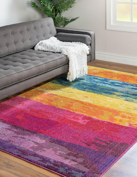Multicolor 10' 6 x 16' 5 Estrella Rectangle Area Rug 100% Polypropylene Non-Shedding Stain Resistant Carpet Colorful Modern Abstract Design Easy Clean for Home Decor for Sale at Rug Engine
