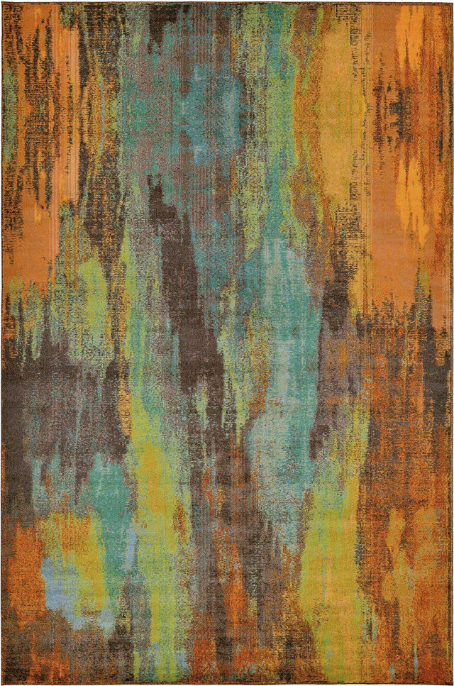 Multicolor 10' 6 x 16' 5 Jardin Rectangle Area Rug 100% Polypropylene With Cotton Backing Colorful & Vivid Modern Carpet for Home Decor for Sale at Rug Engine