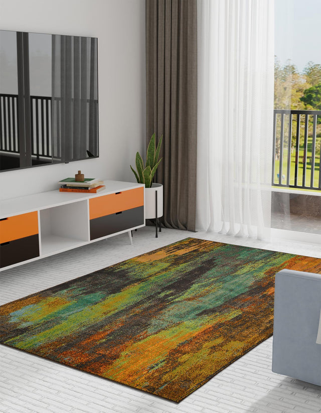 Multicolor 5' 1 x 8' Jardin Rectangle Area Rug 100% Polypropylene With Cotton Backing Colorful & Vivid Modern Carpet for Home Decor for Sale at Rug Engine