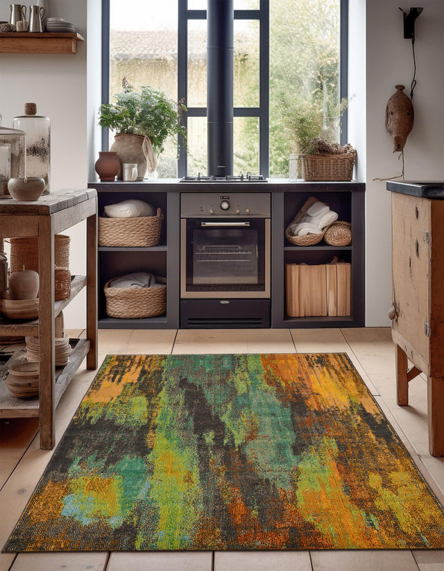 Multicolor 9' x 12' 2 Jardin Rectangle Area Rug 100% Polypropylene With Cotton Backing Colorful & Vivid Modern Carpet for Home Decor for Sale at Rug Engine