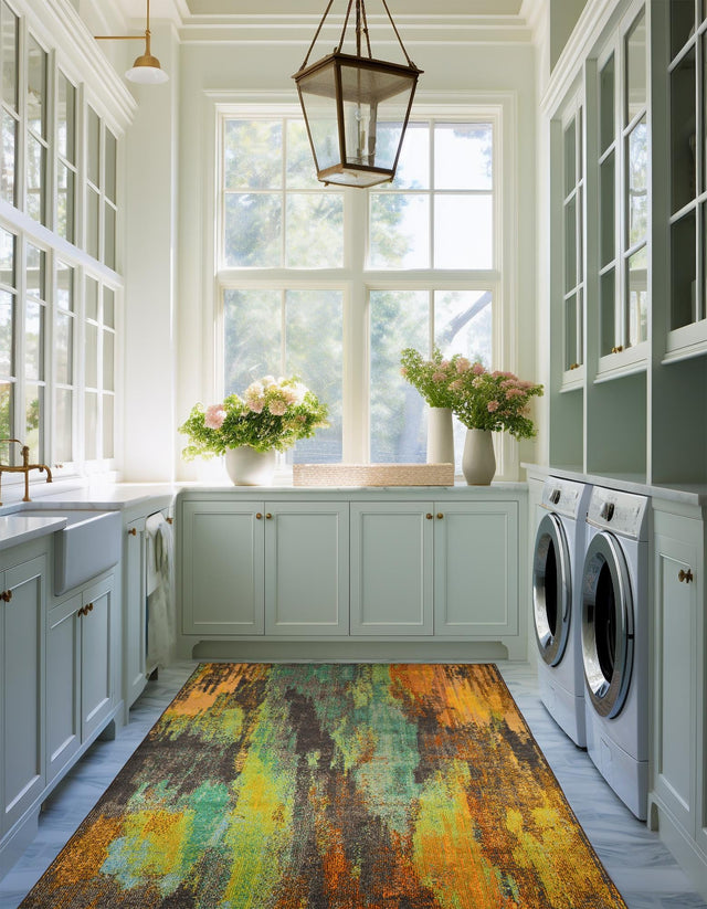 Multicolor 10' 6 x 16' 5 Jardin Rectangle Area Rug 100% Polypropylene With Cotton Backing Colorful & Vivid Modern Carpet for Home Decor for Sale at Rug Engine