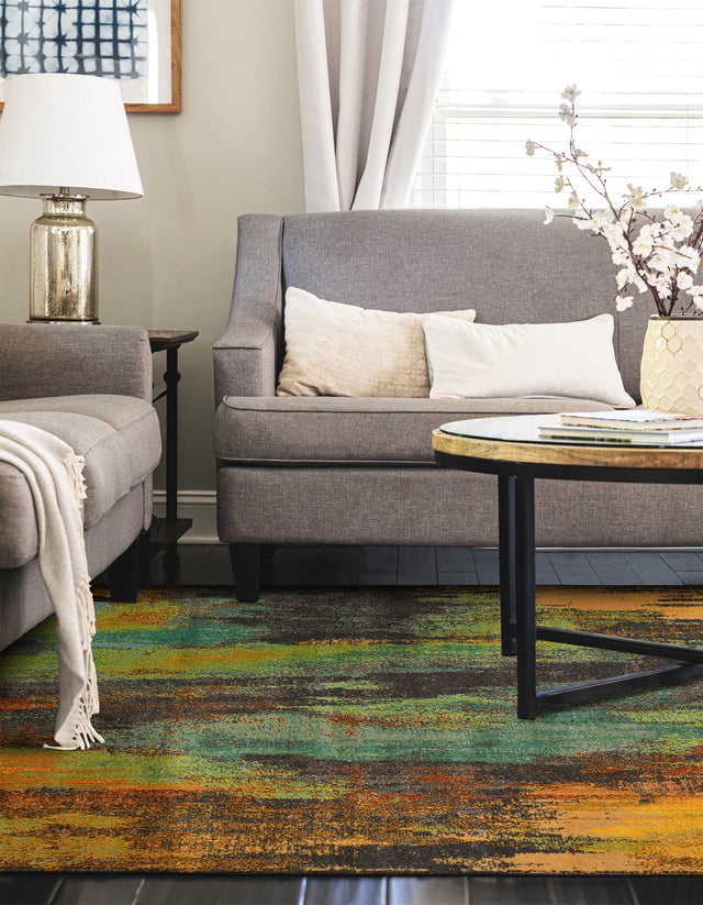 Multicolor 6' 1 x 9' Jardin Rectangle Area Rug 100% Polypropylene With Cotton Backing Colorful & Vivid Modern Carpet for Home Decor for Sale at Rug Engine