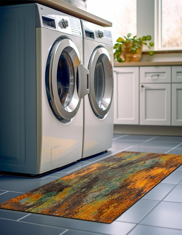 Multicolor 2' 7 x 10' Jardin Runner Area Rug 100% Polypropylene With Cotton Backing Colorful & Vivid Modern Carpet for Home Decor for Sale at Rug Engine