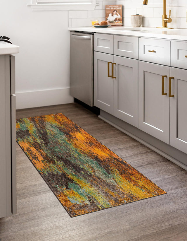 Multicolor 2' 7 x 10' Jardin Runner Area Rug 100% Polypropylene With Cotton Backing Colorful & Vivid Modern Carpet for Home Decor for Sale at Rug Engine