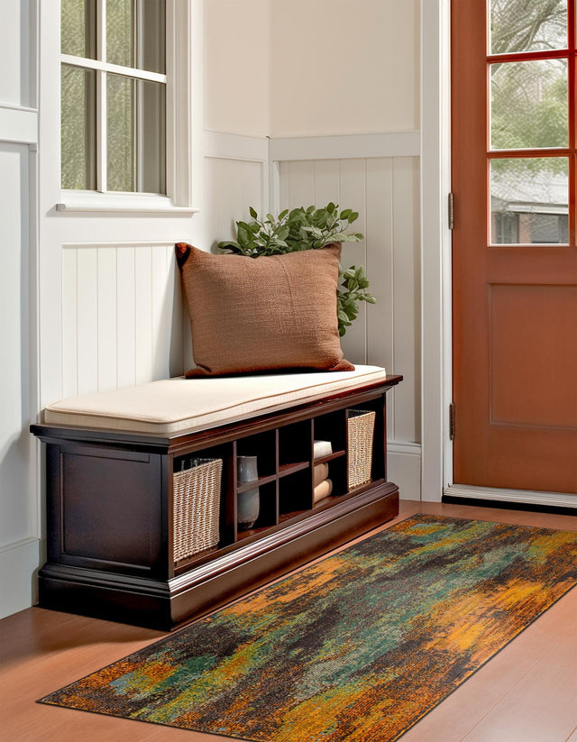 Multicolor 2' 7 x 10' Jardin Runner Area Rug 100% Polypropylene With Cotton Backing Colorful & Vivid Modern Carpet for Home Decor for Sale at Rug Engine