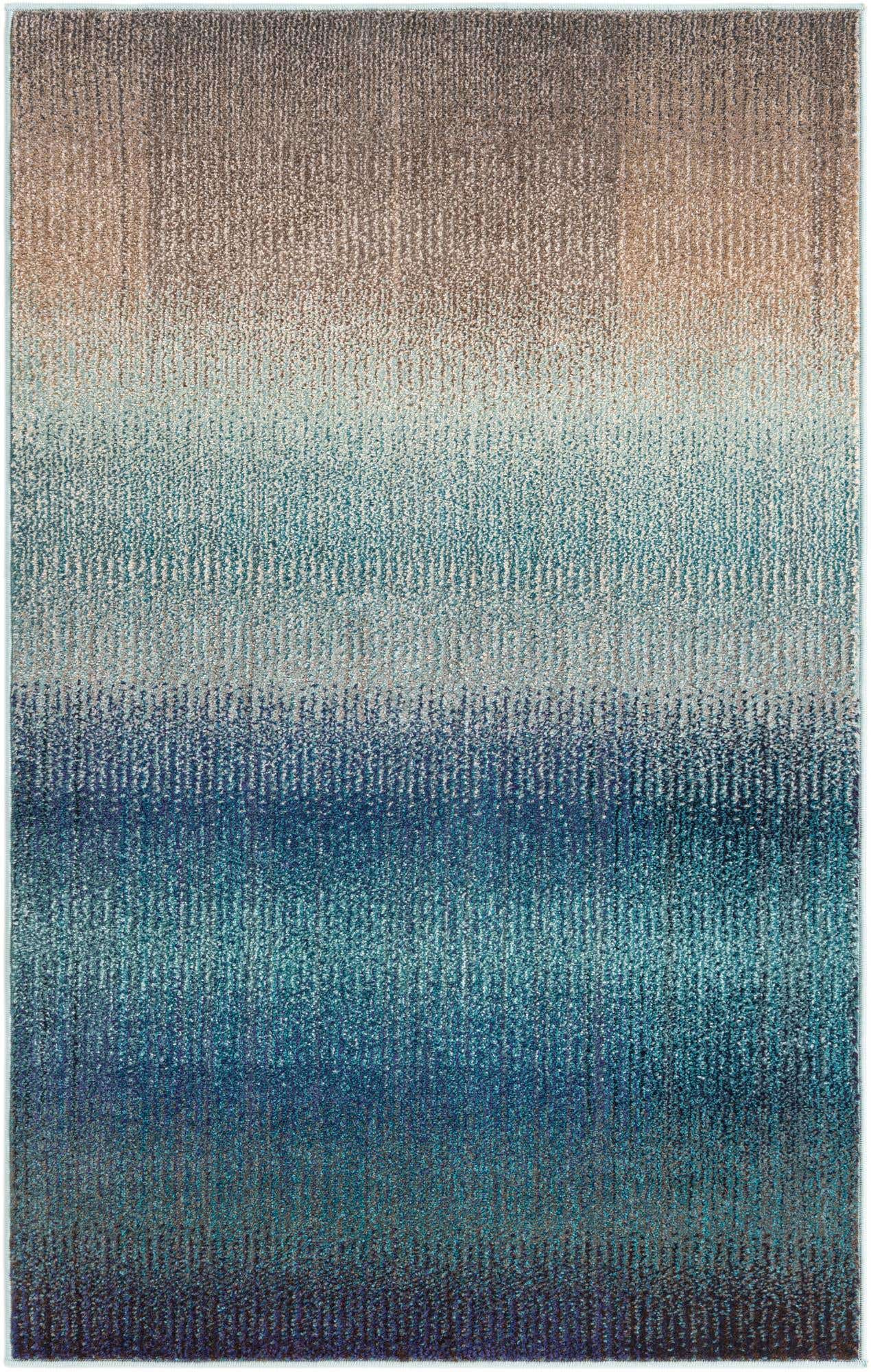 Blue 3' 3 x 5' 3 Estrella Rectangle Area Rug 100% Polypropylene Non-Shedding Stain Resistant Carpet Colorful Modern Abstract Design Easy Clean for Home Decor for Sale at Rug Engine