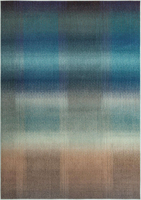 Blue 7' 1 x 10' Estrella Rectangle Area Rug 100% Polypropylene Non-Shedding Stain Resistant Carpet Colorful Modern Abstract Design Easy Clean for Home Decor for Sale at Rug Engine