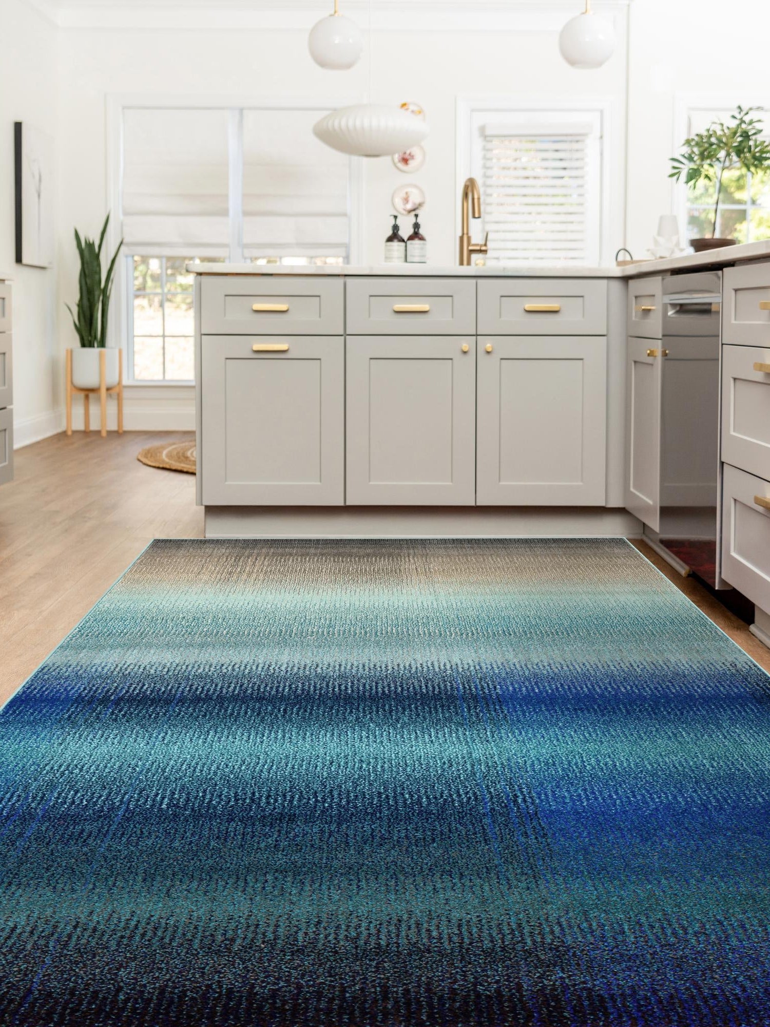 Blue 3' 3 x 5' 3 Estrella Rectangle Area Rug 100% Polypropylene Non-Shedding Stain Resistant Carpet Colorful Modern Abstract Design Easy Clean for Home Decor for Sale at Rug Engine