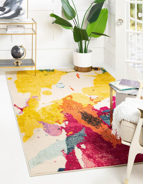 Beige 10' 6 x 16' 5 Estrella 100% Polypropylene Non-Shedding Stain Resistant Carpet Colorful Modern Abstract Design Easy Clean for Home Decor for Sale at Rug Engine
