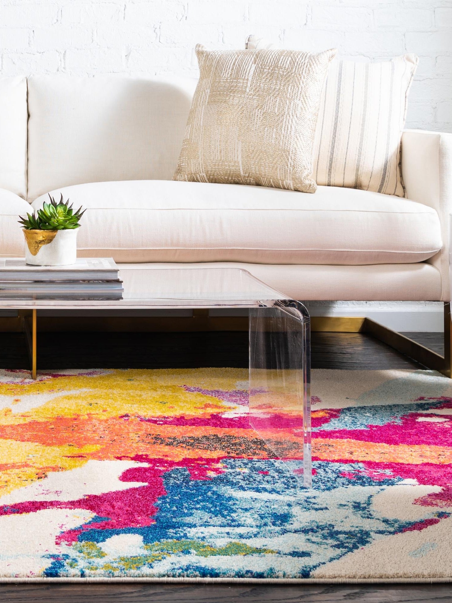 Beige 3' 3 x 5' 3 Estrella Rectangle Area Rug 100% Polypropylene Non-Shedding Stain Resistant Carpet Colorful Modern Abstract Design Easy Clean for Home Decor for Sale at Rug Engine