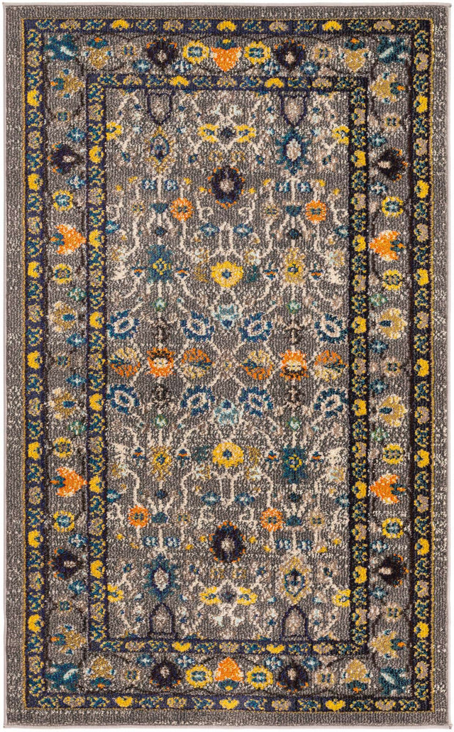 Gray 3' 3 x 5' 3 Medici Rectangle Area Rug 100% Polypropylene Traditional Vintage Classic Carpet for Home Interior Design Decor for Sale at Rug Engine