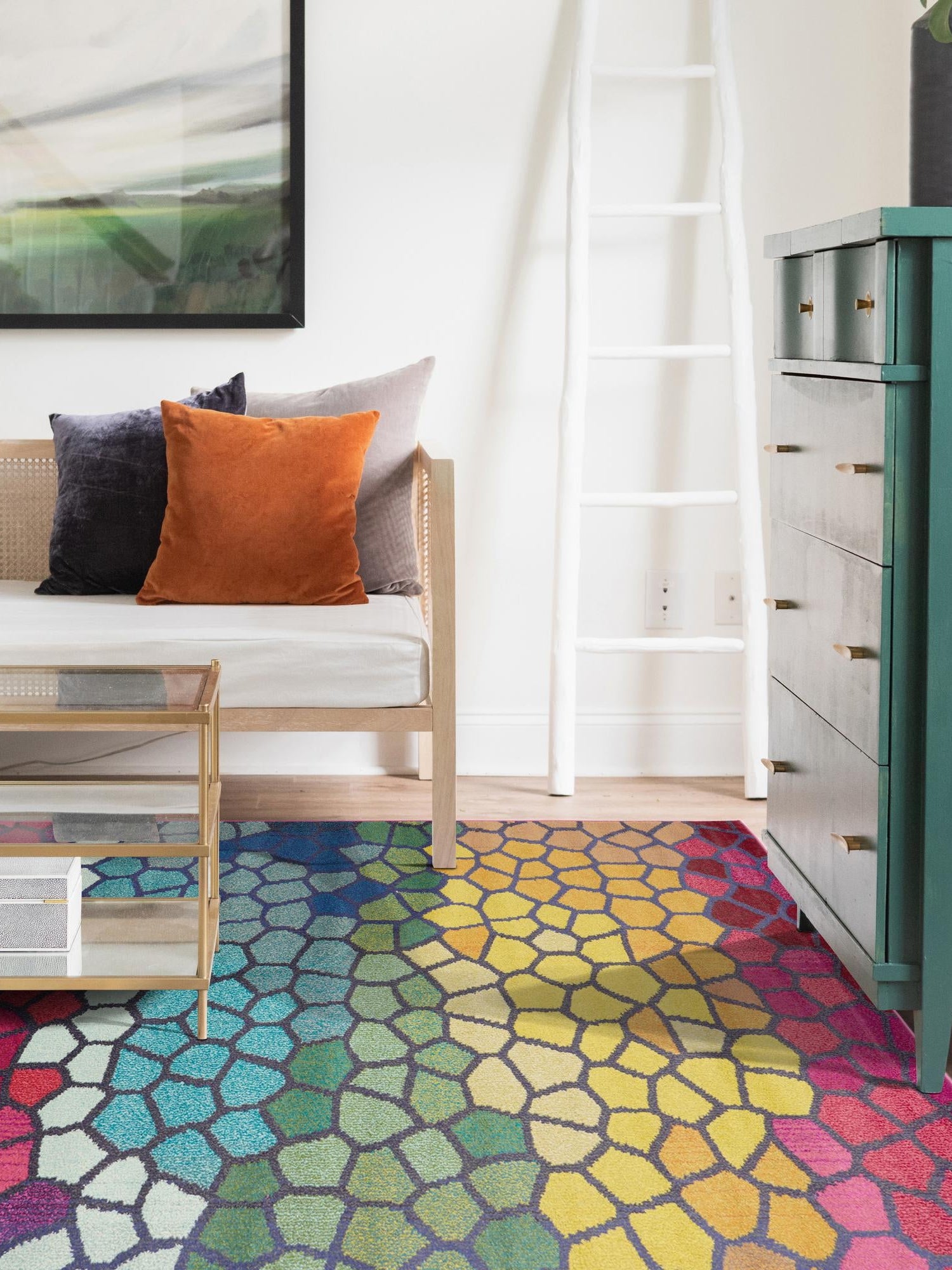 Multicolor 9' x 12' Estrella Rectangle Area Rug 100% Polypropylene Non-Shedding Stain Resistant Carpet Colorful Modern Abstract Design Easy Clean for Home Decor for Sale at Rug Engine