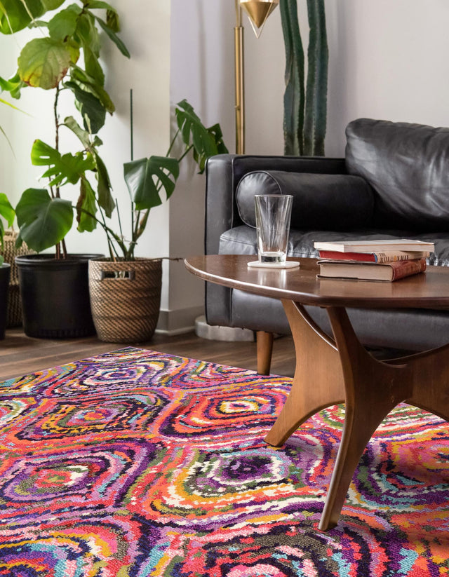 Multicolor 9' x 12' 2 Estrella Rectangle Area Rug 100% Polypropylene Non-Shedding Stain Resistant Carpet Colorful Modern Abstract Design Easy Clean for Home Decor for Sale at Rug Engine