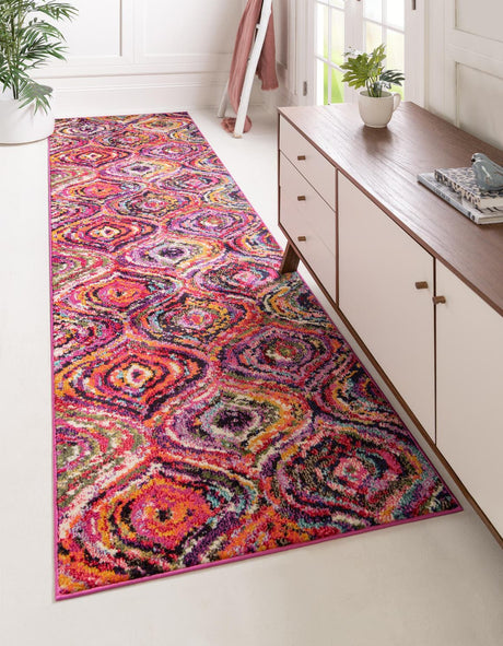 Multicolor 2' 7 x 10' Estrella Runner Area Rug 100% Polypropylene Non-Shedding Stain Resistant Carpet Colorful Modern Abstract Design Easy Clean for Home Decor for Sale at Rug Engine