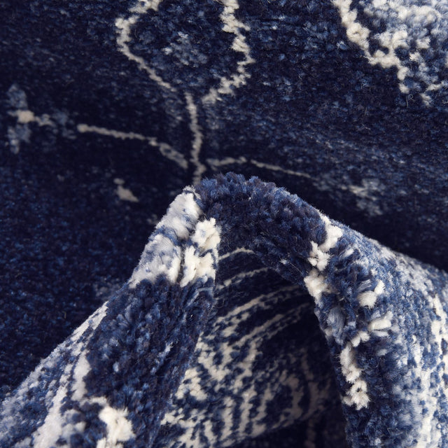 Blue 5' 3 x 8' La Jolla Rectangle Area Rug 100% Polypropylene Traditional Pattern Easy Clean Carpet for Living, Dining, Bedroom, Office for Sale at Rug Engine