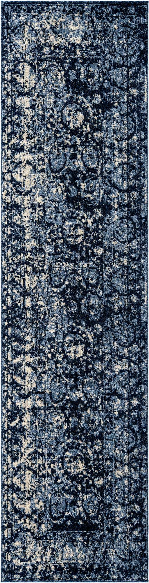 Blue 2' 7 x 10' La Jolla Runner Area Rug 100% Polypropylene Traditional Pattern Easy Clean Carpet for Living, Dining, Bedroom, Office for Sale at Rug Engine