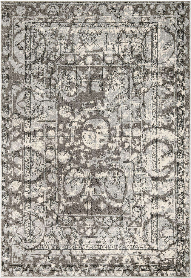 Gray 7' 1 x 10' La Jolla Rectangle Area Rug 100% Polypropylene Traditional Pattern Easy Clean Carpet for Living, Dining, Bedroom, Office for Sale at Rug Engine