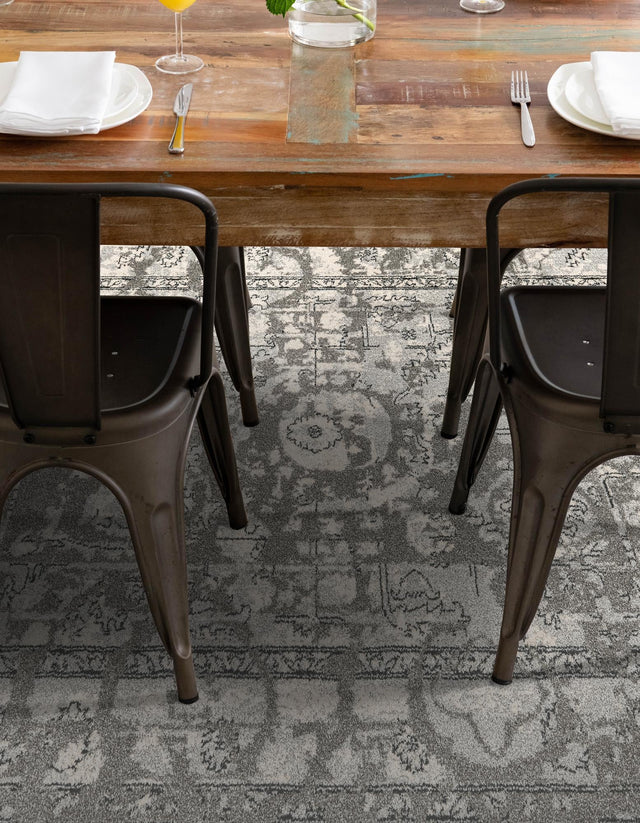 Gray 3' 1 x 5' 3 La Jolla Rectangle Area Rug 100% Polypropylene Traditional Pattern Easy Clean Carpet for Living, Dining, Bedroom, Office for Sale at Rug Engine