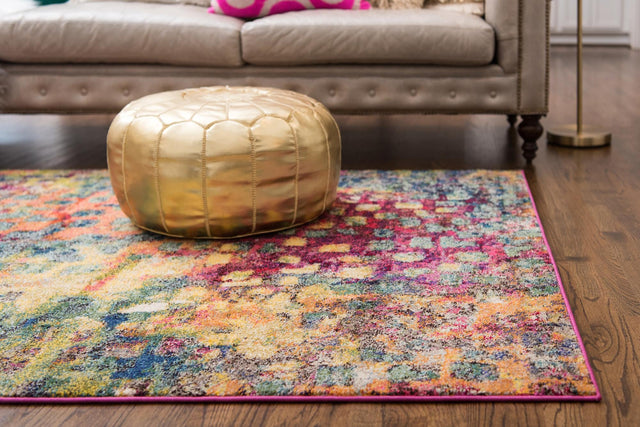 Multicolor 8' x 10' Jardin Rectangle Area Rug 100% Polypropylene With Cotton Backing Colorful & Vivid Modern Carpet for Home Decor for Sale at Rug Engine