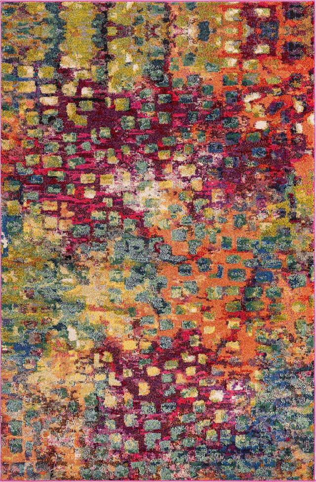 Multicolor 5' 1 x 8' Jardin Rectangle Area Rug Discounted Clearance Final Sale 100% Polypropylene With Cotton Backing Colorful & Vivid Modern Carpet for Home Decor for Sale at Rug Engine