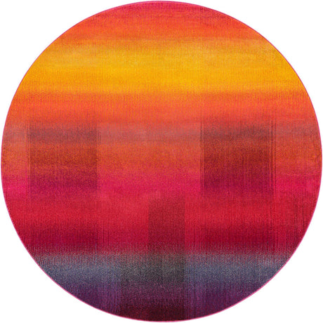 Multicolor 8' x 8' Estrella Round Area Rug 100% Polypropylene Non-Shedding Stain Resistant Carpet Colorful Modern Abstract Design Easy Clean for Home Decor for Sale at Rug Engine