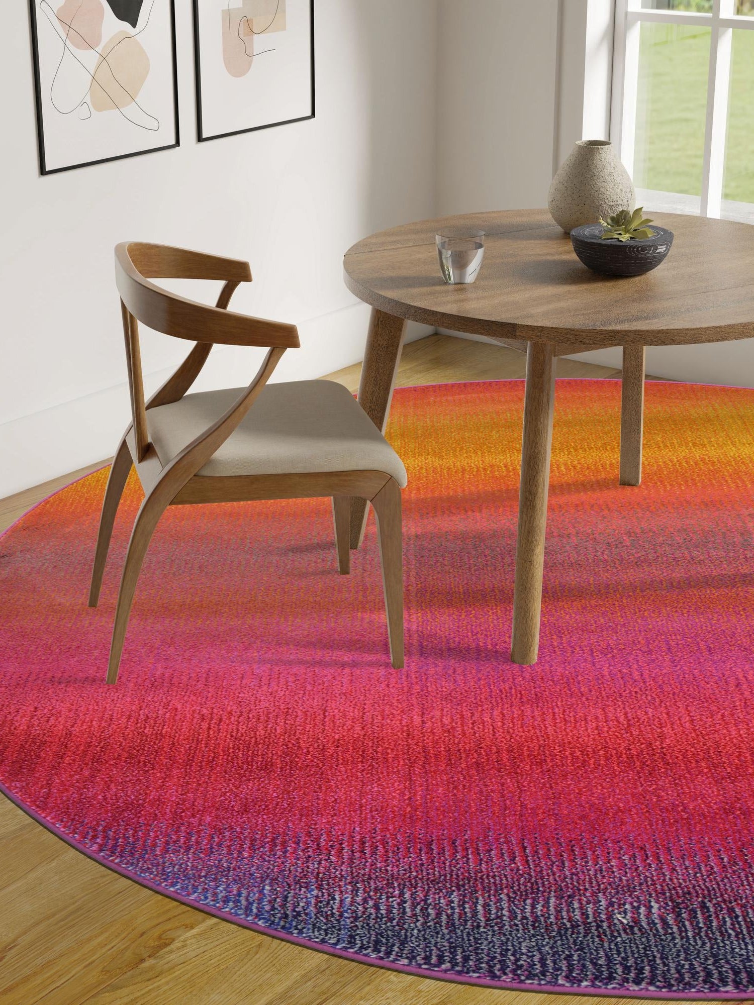 Multicolor 6' 1 x 6' 1 Estrella Round Area Rug 100% Polypropylene Non-Shedding Stain Resistant Carpet Colorful Modern Abstract Design Easy Clean for Home Decor for Sale at Rug Engine