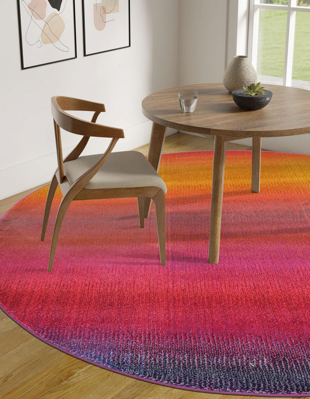 Multicolor 6' 1 x 6' 1 Estrella Round Area Rug 100% Polypropylene Non-Shedding Stain Resistant Carpet Colorful Modern Abstract Design Easy Clean for Home Decor for Sale at Rug Engine