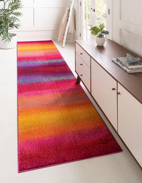 Multicolor 2' 7 x 10' Estrella Runner Area Rug 100% Polypropylene Non-Shedding Stain Resistant Carpet Colorful Modern Abstract Design Easy Clean for Home Decor for Sale at Rug Engine