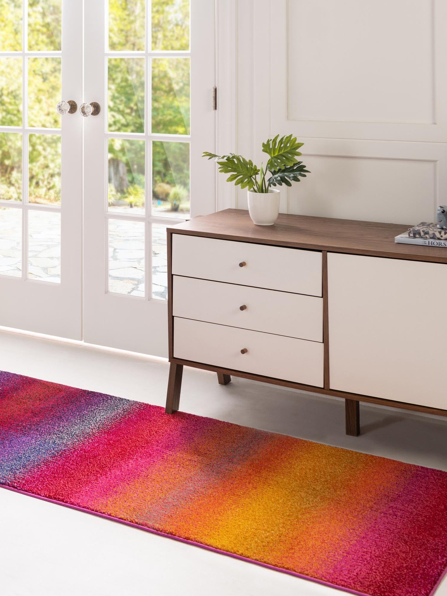Multicolor 2' 7 x 10' Estrella Runner Area Rug 100% Polypropylene Non-Shedding Stain Resistant Carpet Colorful Modern Abstract Design Easy Clean for Home Decor for Sale at Rug Engine