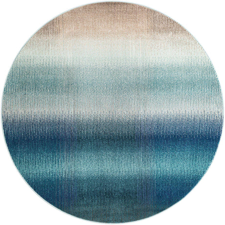 Blue 6' 1 x 6' 1 Estrella Round Area Rug 100% Polypropylene Non-Shedding Stain Resistant Carpet Colorful Modern Abstract Design Easy Clean for Home Decor for Sale at Rug Engine