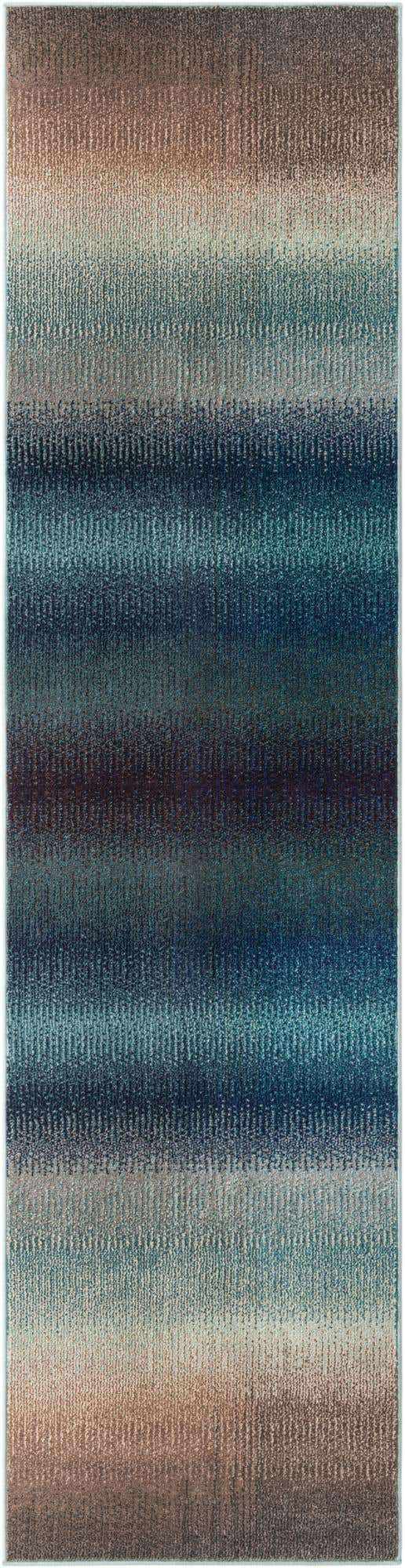Blue 2' 7 x 10' Estrella Runner Area Rug 100% Polypropylene Non-Shedding Stain Resistant Carpet Colorful Modern Abstract Design Easy Clean for Home Decor for Sale at Rug Engine