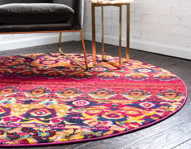 Red 3' 3 x 3' 3 Medici Round Area Rug 100% Polypropylene Traditional Vintage Classic Carpet for Home Interior Design Decor for Sale at Rug Engine