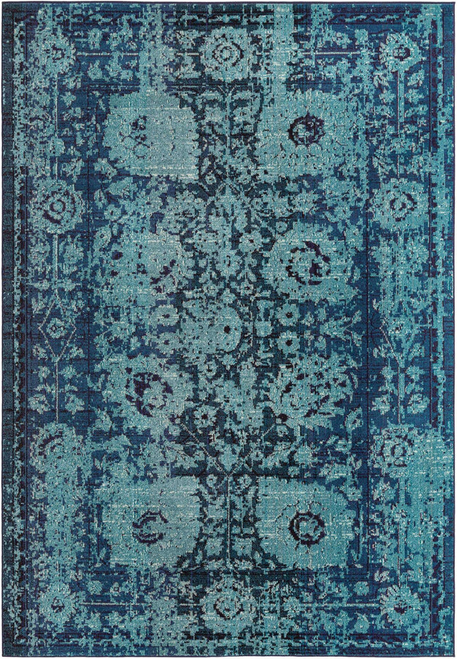 Blue 7' 1 x 10' Medici Rectangle Area Rug 100% Polypropylene Traditional Vintage Classic Carpet for Home Interior Design Decor for Sale at Rug Engine