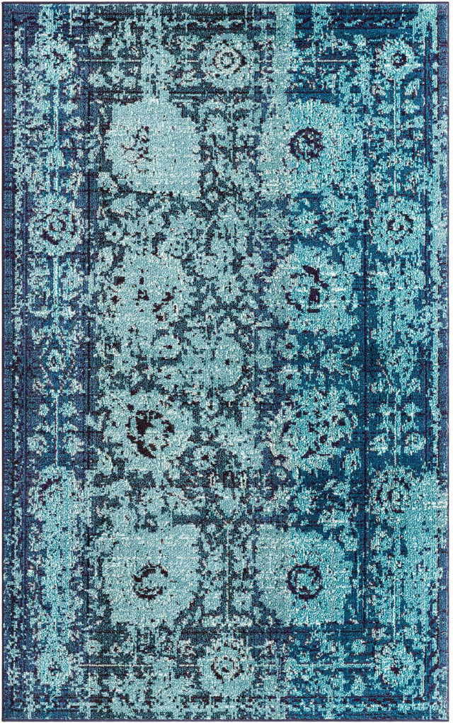 Blue 5' 1 x 8' Medici Rectangle Area Rug 100% Polypropylene Traditional Vintage Classic Carpet for Home Interior Design Decor for Sale at Rug Engine