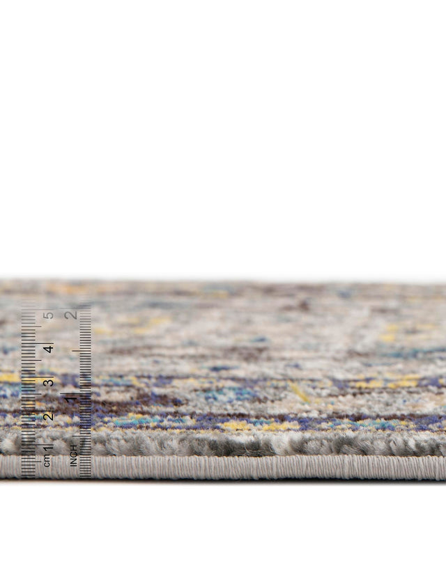 Gray 8' x 8' Medici Round Area Rug 100% Polypropylene Traditional Vintage Classic Carpet for Home Interior Design Decor for Sale at Rug Engine