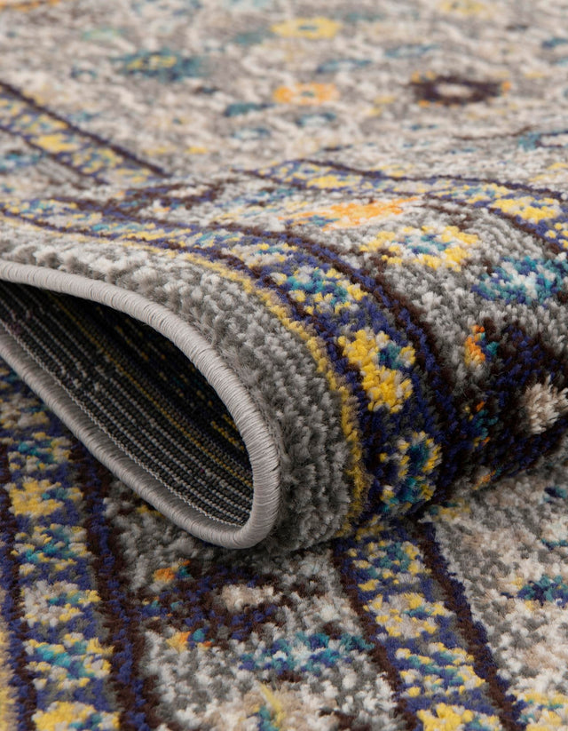 Gray 8' x 8' Medici Round Area Rug 100% Polypropylene Traditional Vintage Classic Carpet for Home Interior Design Decor for Sale at Rug Engine