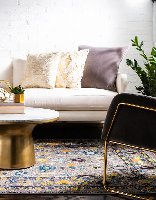 Gray 5' 1 x 8' Medici Rectangle Area Rug 100% Polypropylene Traditional Vintage Classic Carpet for Home Interior Design Decor for Sale at Rug Engine