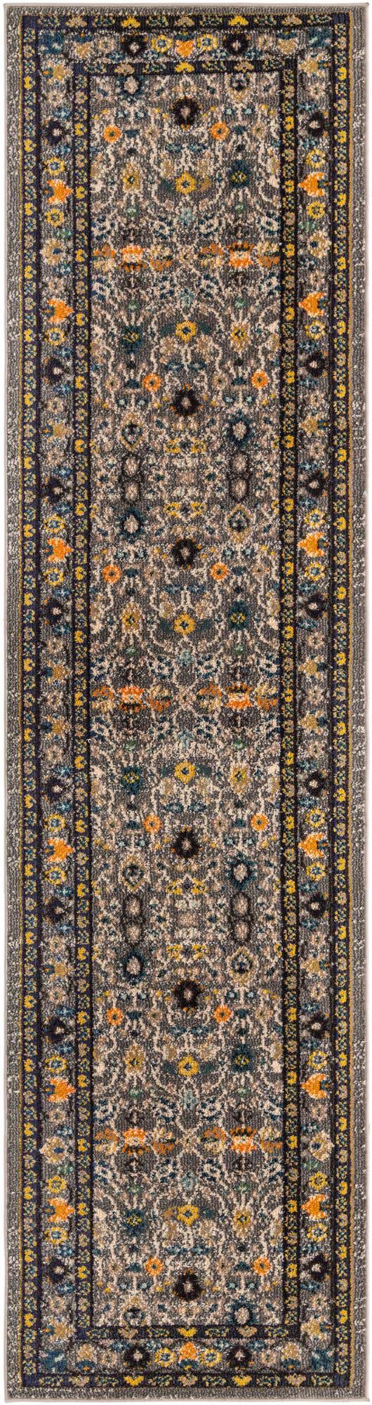 Gray 2' 7 x 10' Medici Runner Area Rug 100% Polypropylene Traditional Vintage Classic Carpet for Home Interior Design Decor for Sale at Rug Engine