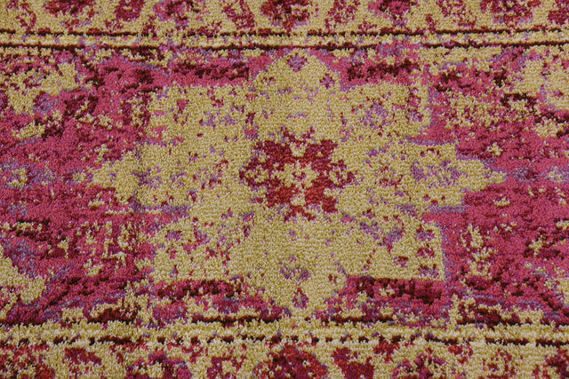 Pink 2' 7 x 10' Medici Runner Area Rug 100% Polypropylene Traditional Vintage Classic Carpet for Home Interior Design Decor for Sale at Rug Engine