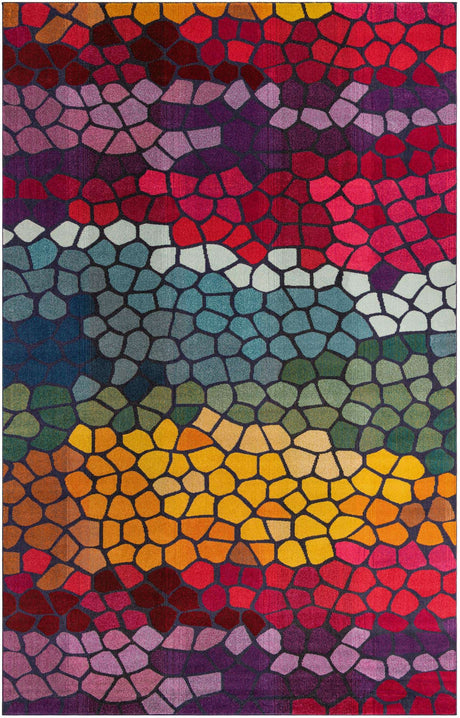 Multicolor 10' 6 x 16' 5 Estrella Rectangle Area Rug 100% Polypropylene Non-Shedding Stain Resistant Carpet Colorful Modern Abstract Design Easy Clean for Home Decor for Sale at Rug Engine