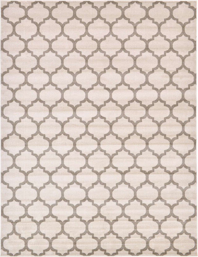Beige and Light Brown 10' x 13' 1 Trellis Rectangle Area Rug