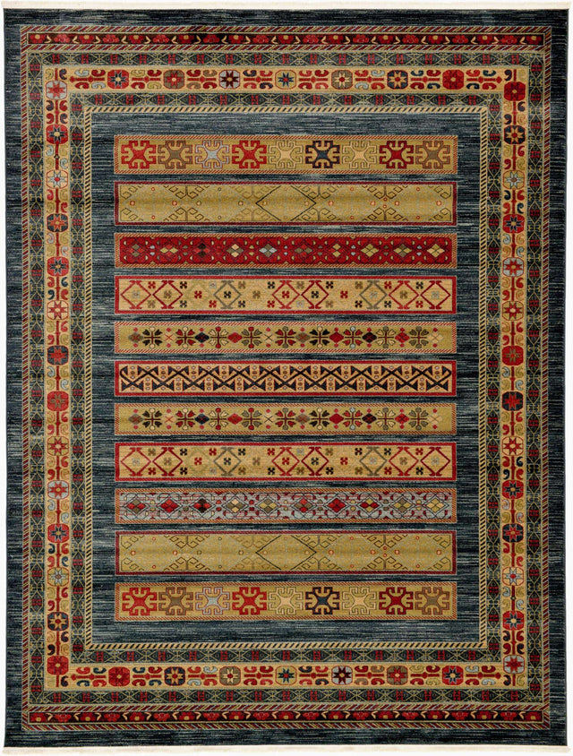 Blue 9' x 12' Fars Rectangle Area Rug 100% Polypropylene Unique Traditional Carpet for Classical Living, Dining Room & Office Spaces for Sale at Rug Engine