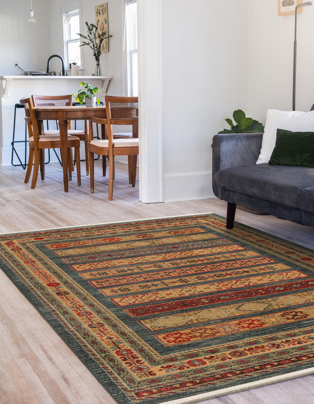 Blue 10' 6 x 16' 5 Fars Rectangle Area Rug 100% Polypropylene Unique Traditional Carpet for Classical Living, Dining Room & Office Spaces for Sale at Rug Engine