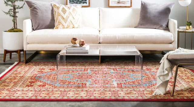 Navy Blue 5' 1 x 8' Sahand Rectangle Area Rug Affordable Easy Clean Traditional Design Durable Carpet for Home Interior Design Living Room Dining Office for Sale at Rug Engine
