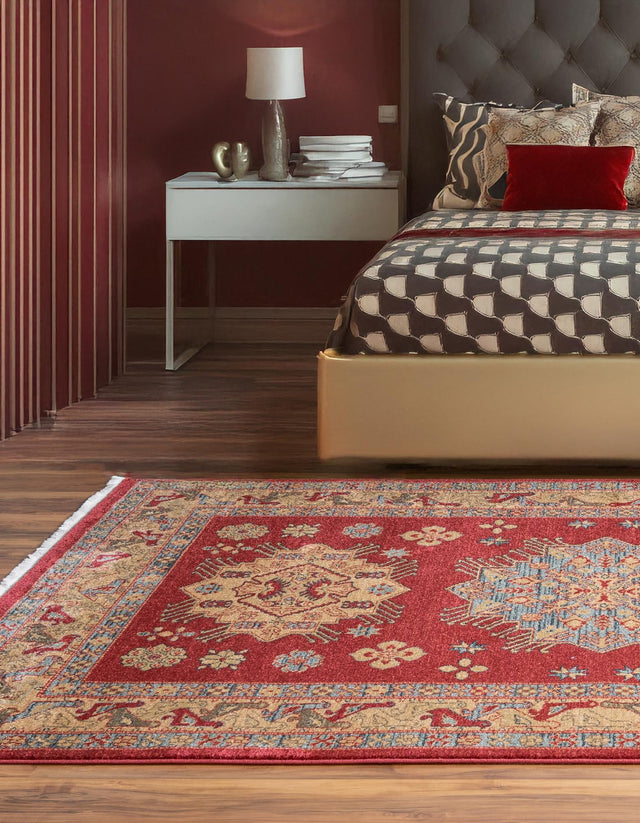 Red 10' 6 x 16' 5 Sahand Rectangle Area Rug Affordable Easy Clean Traditional Design Durable Carpet for Home Interior Design Living Room Dining Office for Sale at Rug Engine