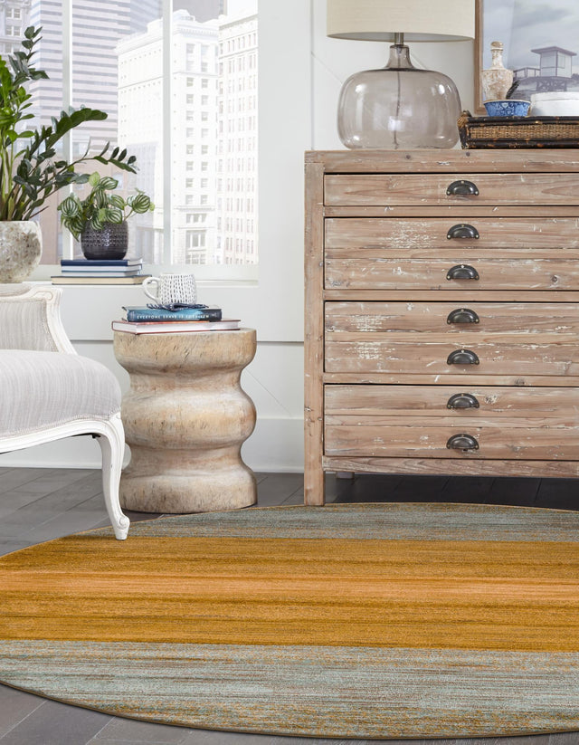 Multicolor 6' 1 x 6' 1 Fars Round Area Rug 100% Polypropylene Unique Traditional Carpet for Classical Living, Dining Room & Office Spaces for Sale at Rug Engine